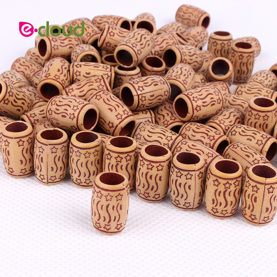 50 Stks/zak Vlechten Haar Accessoire Acryl Haar Kralen 7Mm Gat Gehaakte Vlechten Haar Ringen Dreadlock Kralen Manchetten Clips