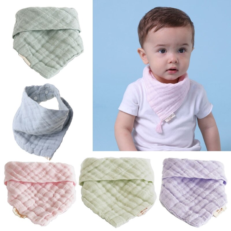 Baby Lätzchen 6 Schichten Blick Junge Mädchen Bandana Spucktuch Baumwolle Fütterung Speichel Handtuch 54DA