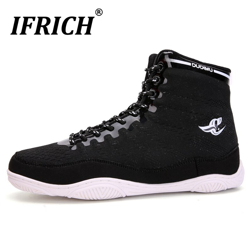 Original Mens Womens Wrestling Boots Red Black Boxing Sneakers for Men High Top Boxing Gear Shoe Breathable Big Boy Boxing Boot