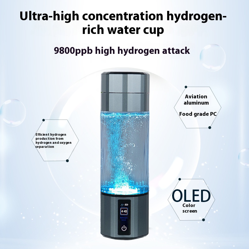 Hurtownia najlepiej sprzedających się SPE PEM USB akumulator przenośny 9800ppb H2 bogaty generator wodoru butelka termos na wodę na prezenty