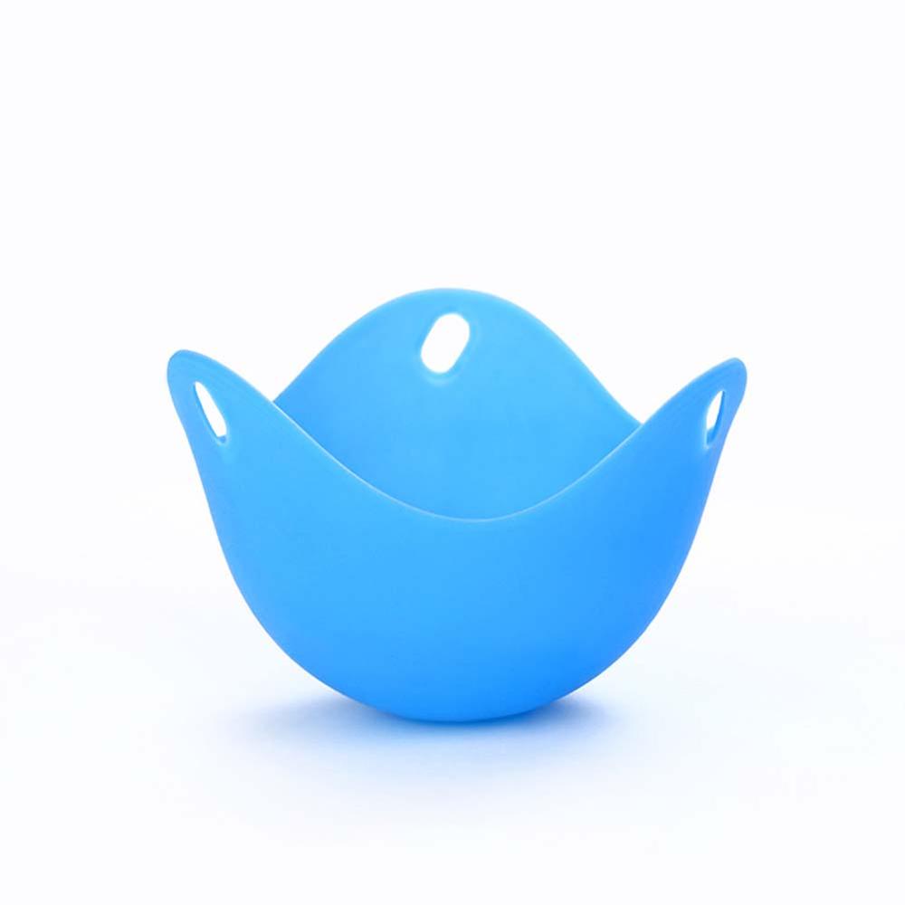 Meijuner Egg Poachers High Temperature Resistant Silicone Egg Cooker Environmentally Silicone Steamed Egg Tray For Home Decor: Blue