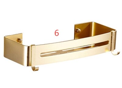 1pc Space Aluminum Bathroom Shelf Shower Shampoo Soap Cosmetic Shelves Black/Golden/Silver Bathroom Accessories Rack Holder: 6