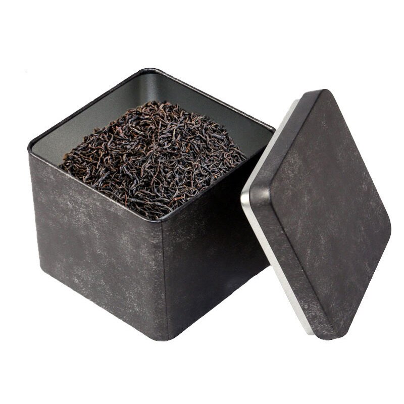 Caja de lata vacía, tarros de Metal, caja de hierro para té, galletas, contenedor de dulces, organizador cuadrado de Chocolate