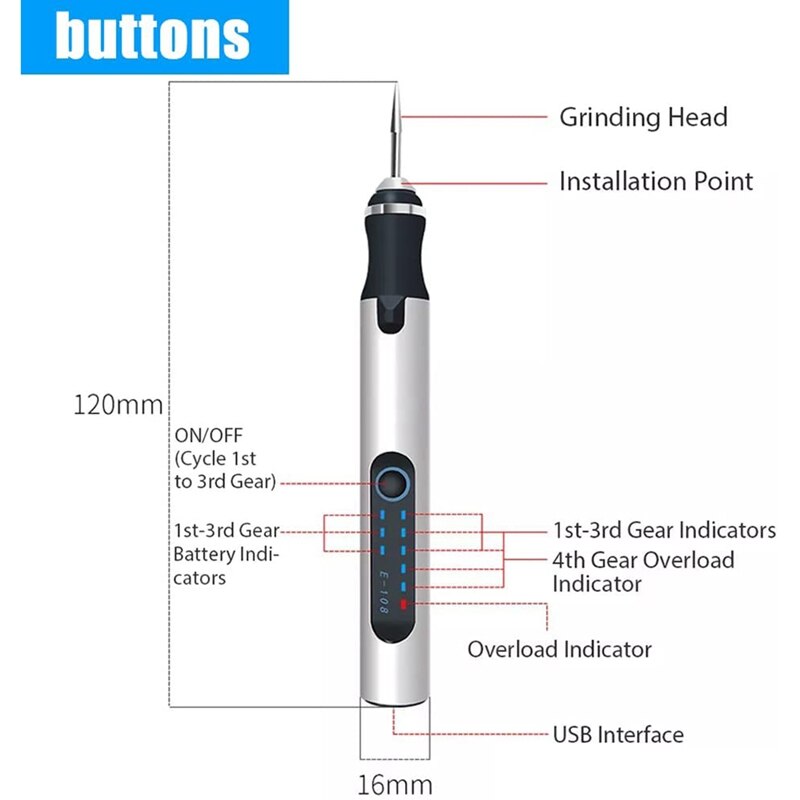 Stylo graveur USB Rechargeable, Kit de gravure sur bois sans fil pour pierre de verre, bijoux, clous, céramique