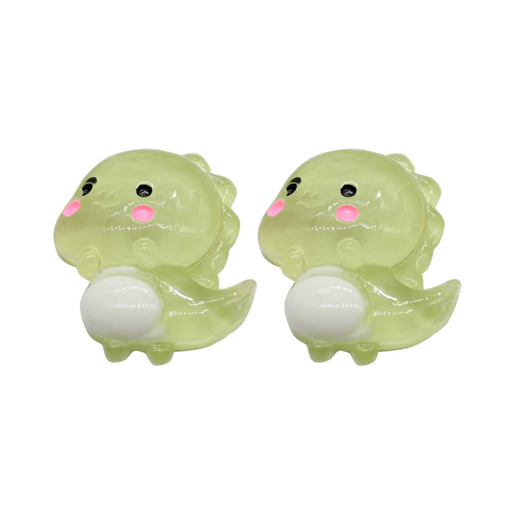 20/100pcs Cartoon Transparent Dinosaur Flatback Resin Cabochons Animals Embellishments for Scrapbooking DIY Kid Hair Bows: 20mm--100PCS / 6