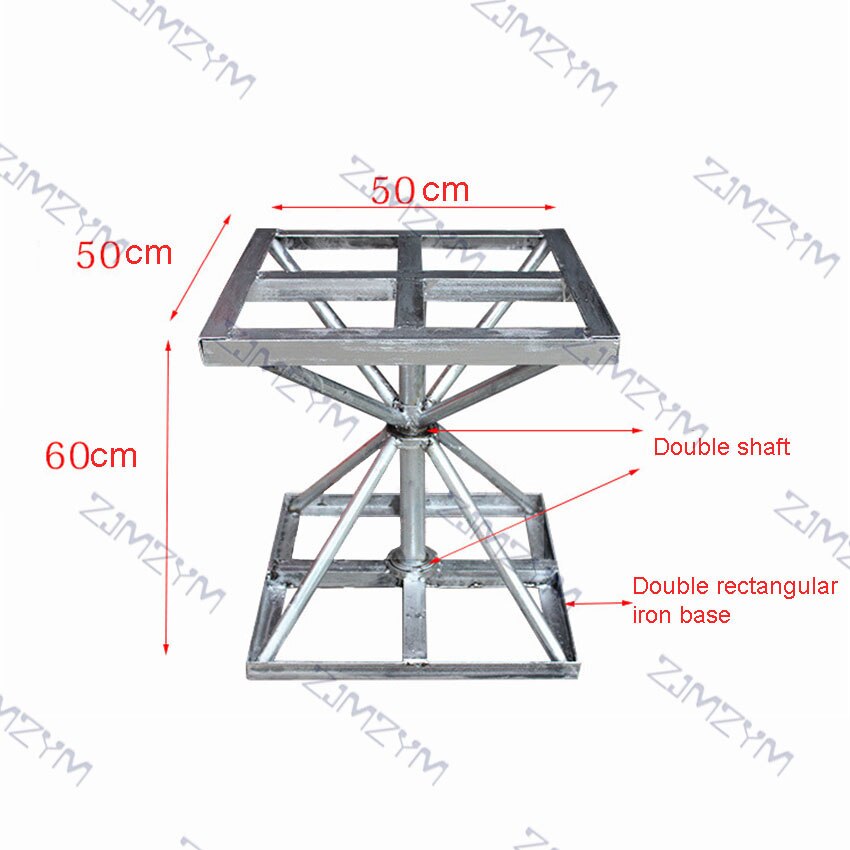 360 Degree Rotating Table Iron Frame For Painting Polishing 50*50cm 200kg Turntable Table Double Bearing Metal Frame Workbench: Rectangular 60cm