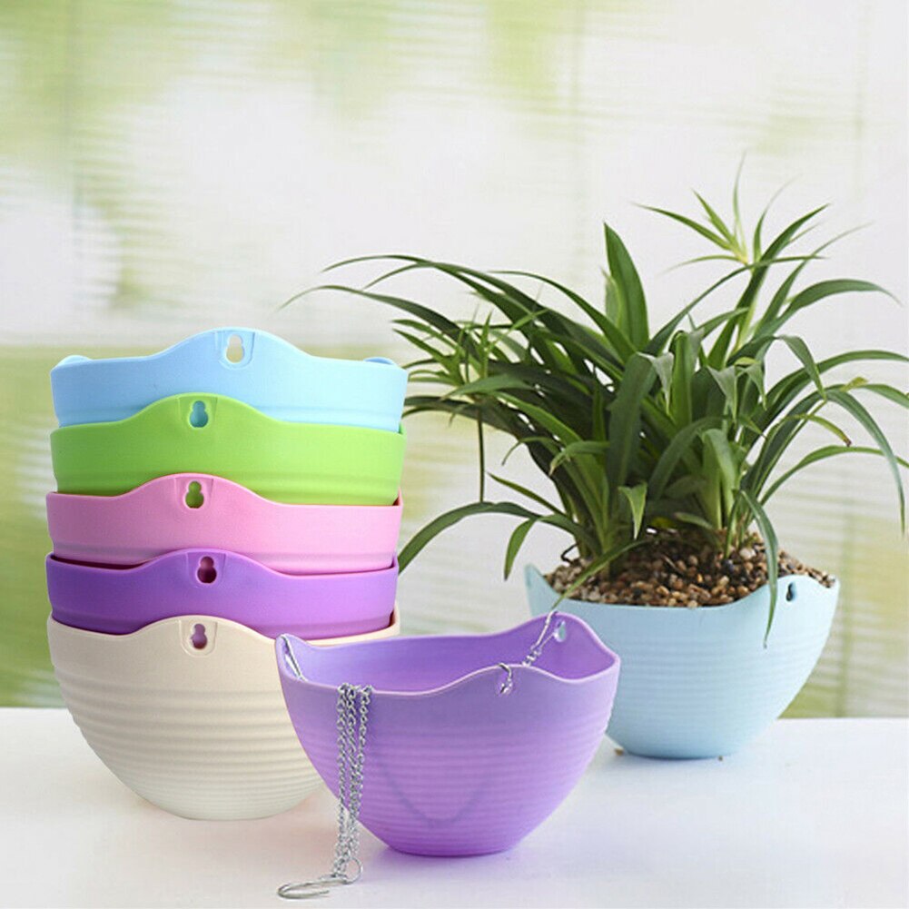 Resin Hanging Baskets for Plants Flower Pot Basket Hanging Planter Container Garden Plant Hanger Wall Decor Home Decoration