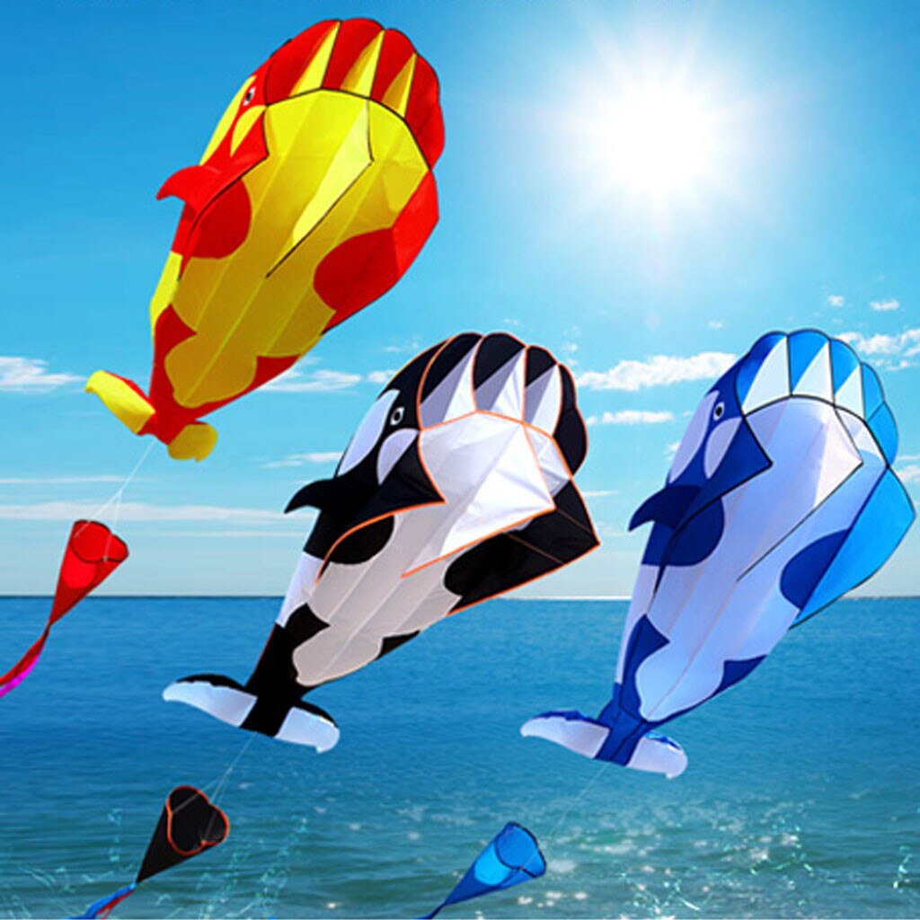 Cerf-volant de plage en forme de dauphin, avec énorme sans cadre, doux, pour la famille des enfants, volant coloré en 3D, dépliant facile, jouets d'extérieur #30
