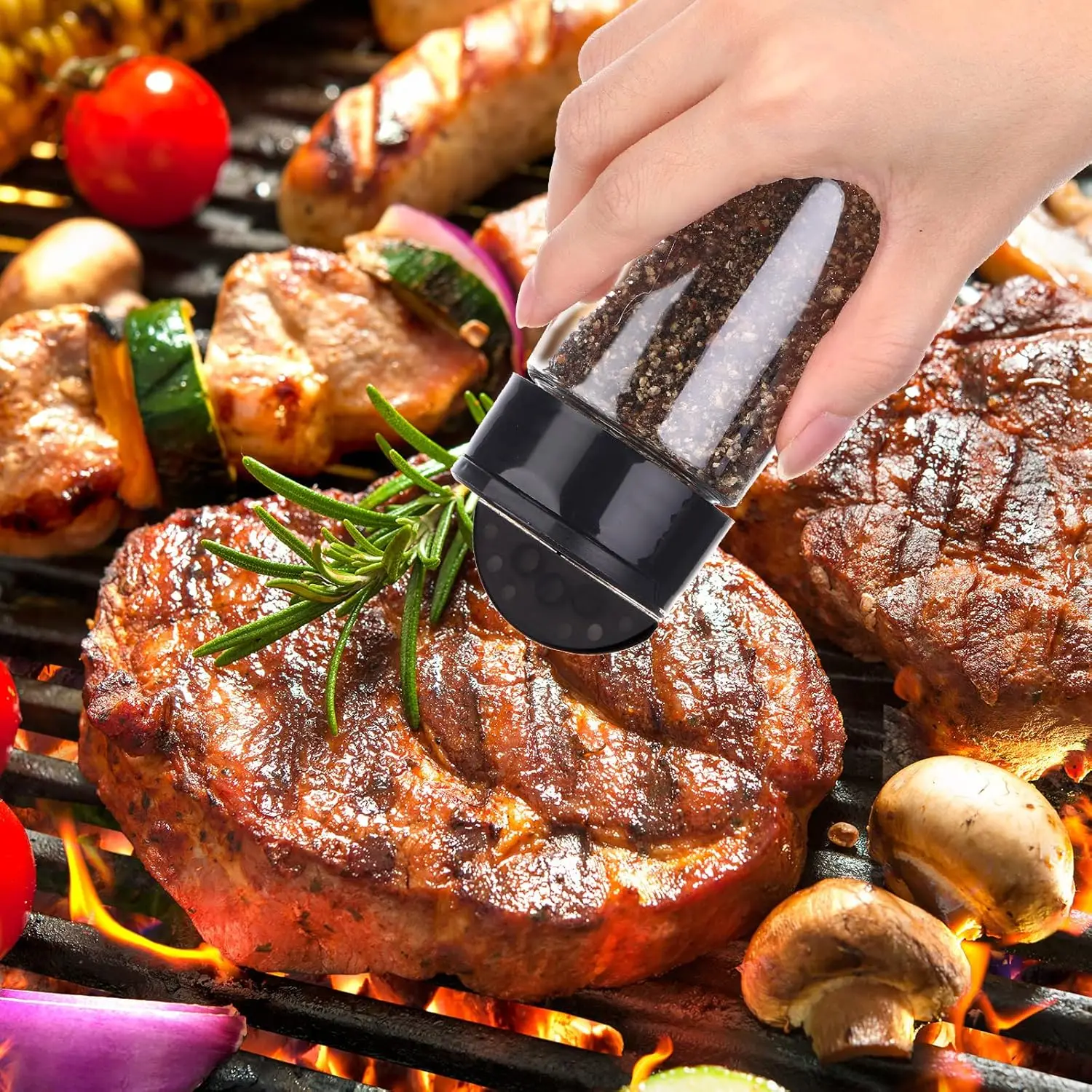 Hurtownia kuchenna Plastikowe słoiki na przyprawy z pokrywkami robić shakerów Pusta słoje na sól i pieprz Przechowywanie przypraw Pojemnik na butelki z przyprawami robić grillowania