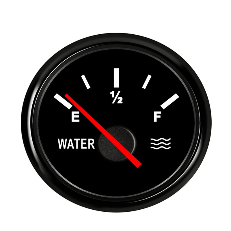 0 ~ 190 ohm vandtank niveaumåler indikator 52mm automatisk marinebåd vandstandsmåler med baggrundsbelysning