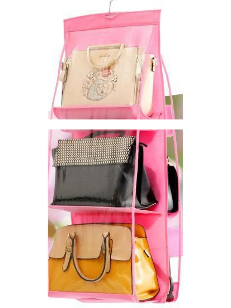 Handtaschen-Organizer zum Aufhängen, Geldbörsen-Organizer für Schrank-Organizer, Taschenaufbewahrung, Kleiderbügel, Oxford-Stoff, Schranktaschen-Organizer