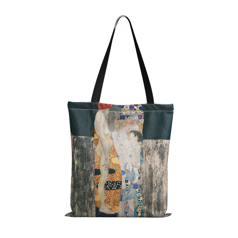 Borse Shopper in stoffa per pittura a olio per donna borsa pieghevole in tela per Shopping di grande capacità