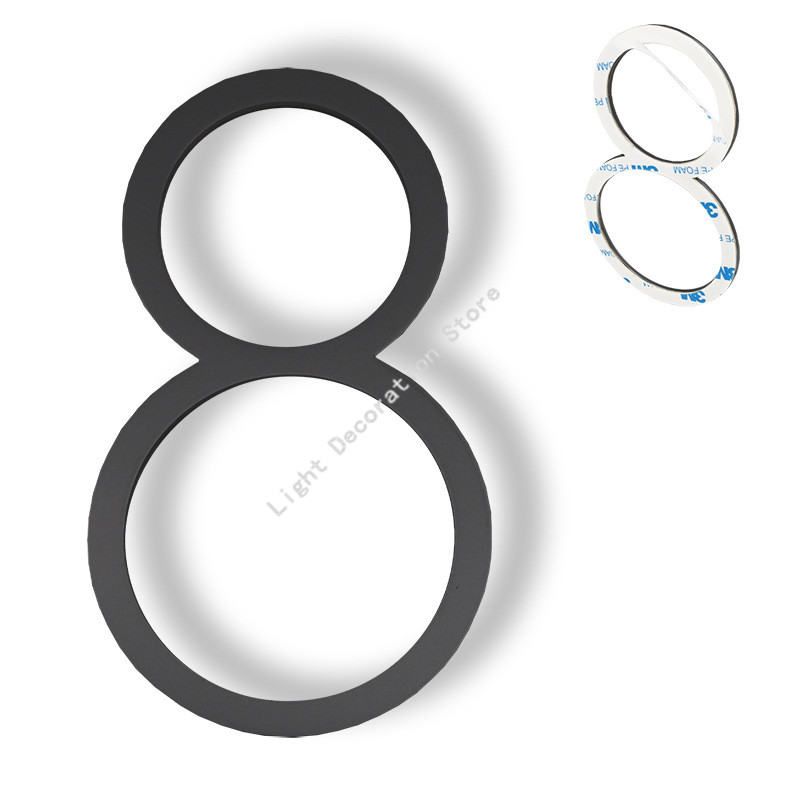 Número de casa autoadhesivo de acero inoxidable, señal de dirección negra de 0-9 letras, placas de puerta grandes y modernas, números para el hogar y exteriores, 5 pulgadas/12,5 cm: Rojo rosado