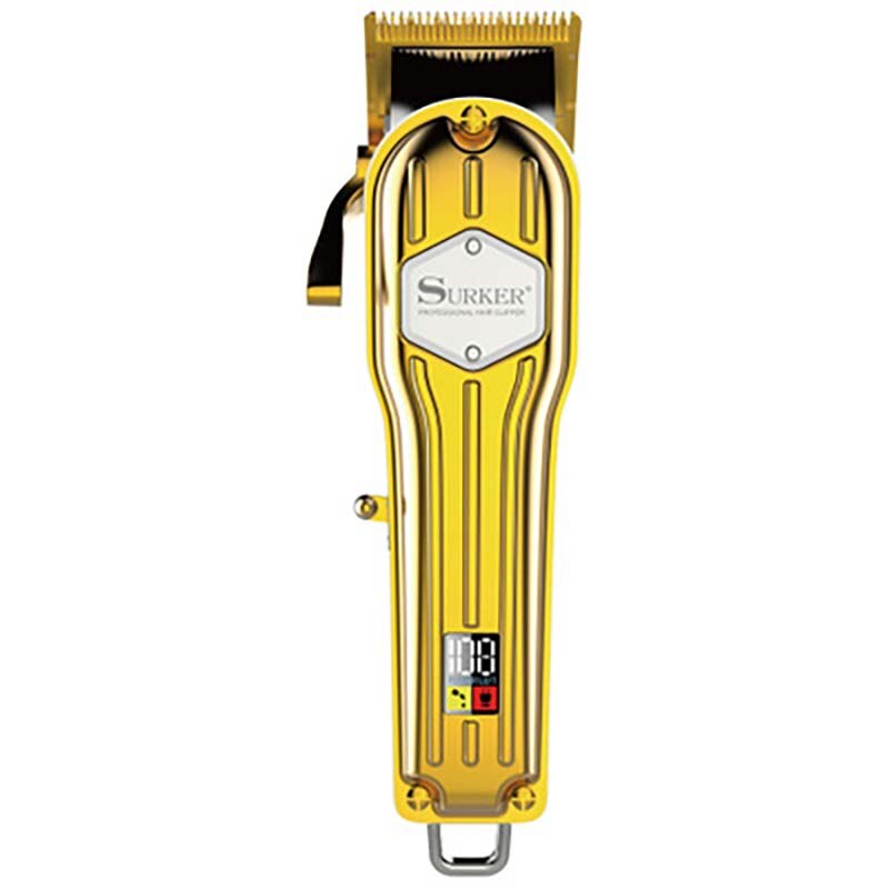 Volledig metalen kappershaartrimmer, geluidsarme elektrische draadloze lcd-haartrimmer, goud zilver haarknipmachine, grasmaaier: Default Title