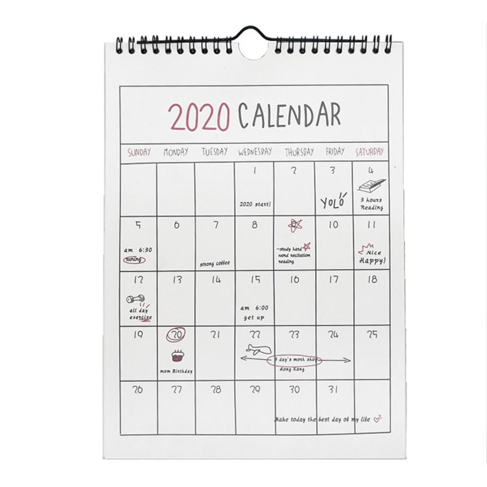 .09.12 Year Wall Calendar Weekly Planner Monthly Agenda Organizer Desk Calendar Schedule Table Calendar Planner: B