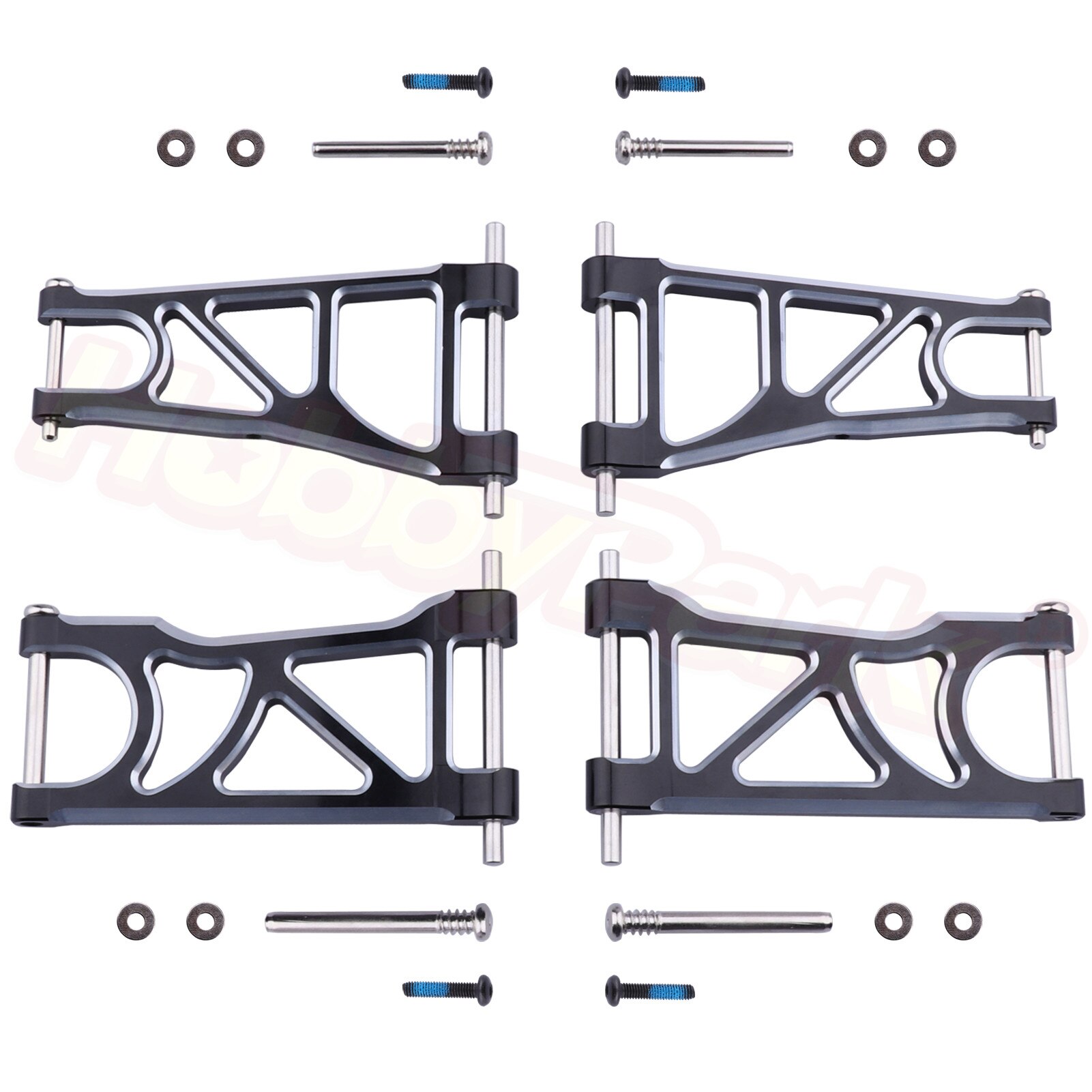 Hobbypark Aluminum Suspension Arms Set (Front &amp; Rear) for Arrma 1/10 Granite 4X4, Big Rock, Senton