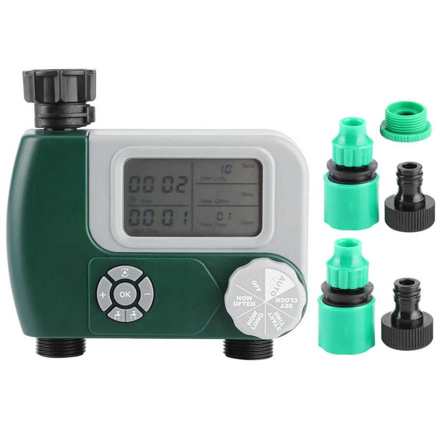 House Cleaning Tools Dual-Outlet Timer Irrigation System Controller Intelligent Large Display Watering Controller Window