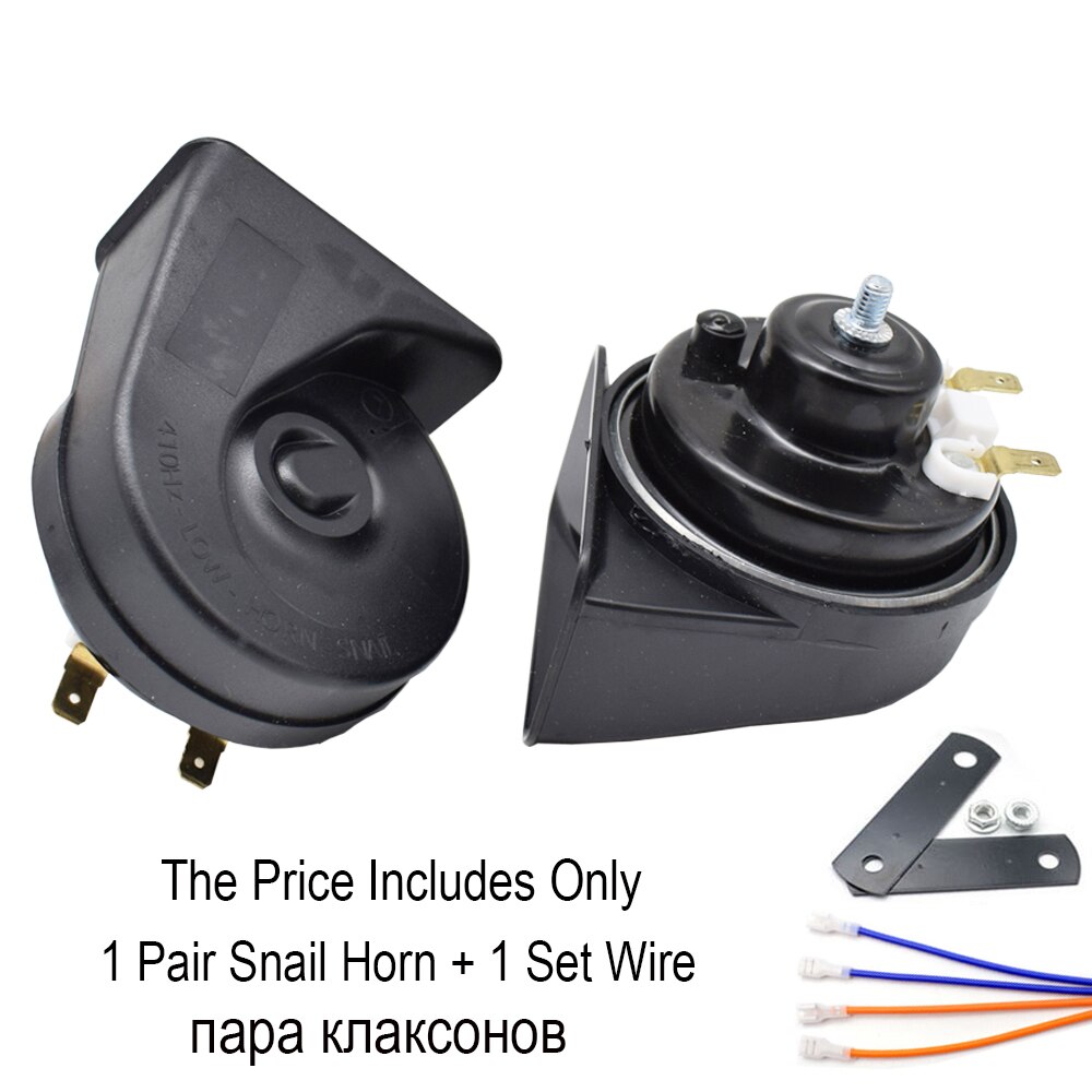 Accesorios para coche bocina Universal de caracol para automóviles camioneta vehículo 12V 110-125db alta resistencia al agua 410/510Hz baja de tono: 1 Pair Snail Horn