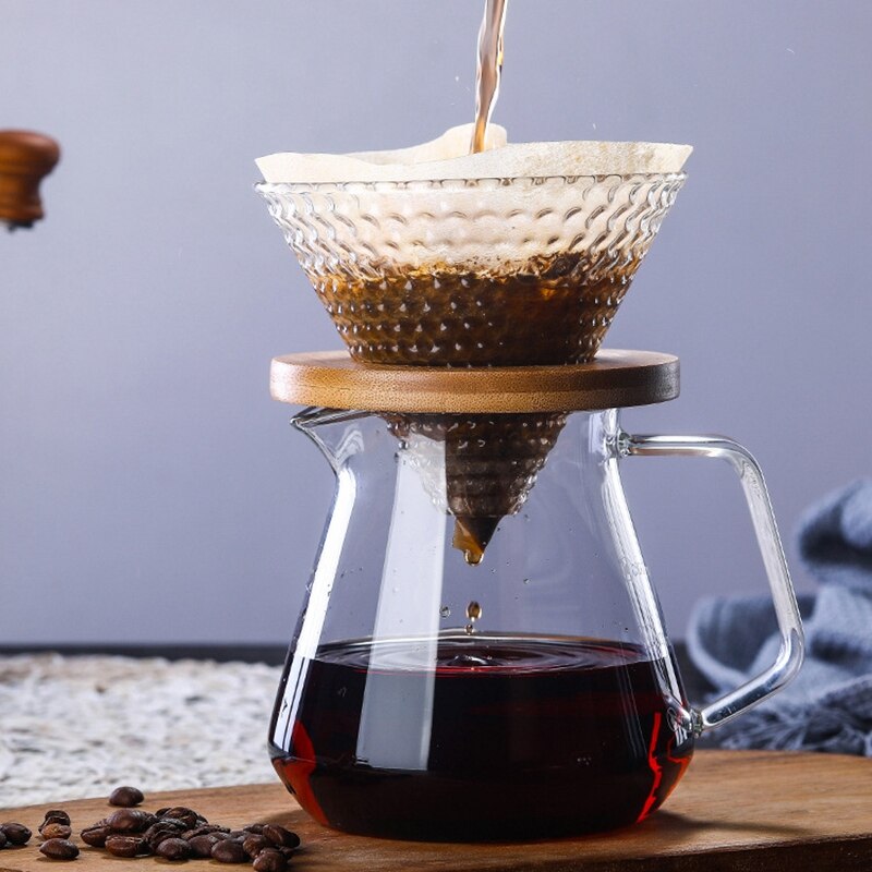 V60 hæld karaffel dryp kaffekande 500ml glas rækkevidde te maker kaffe kedel brygger barista percolator klart filter