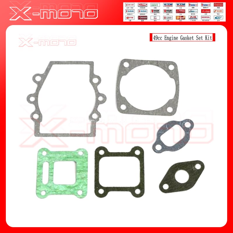 motorcycle Engine Gasket Set Kit Parts for 2 stroke 47cc 49cc MiniMoto Mini Dirt Pocket ATV Quad Moto Bike Motorbike