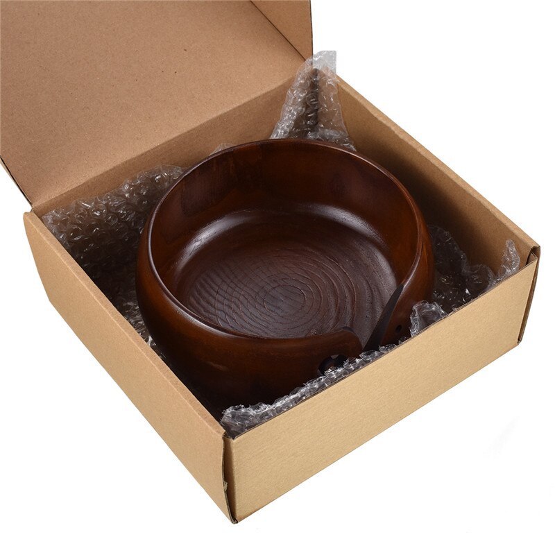 Drewniana przędza miska DIY ręcznie przędza dziewiarska uchwyt na drutach i szydełka akcesoria robić szycia organizator na prezent matki