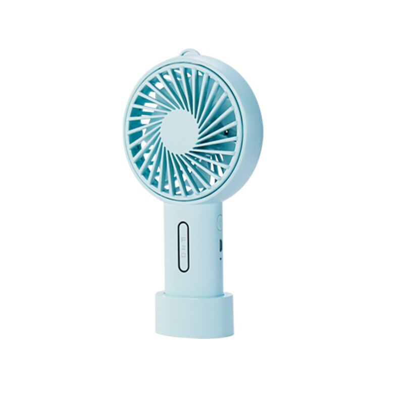 Desktop Schudden Hoofd Fan Usb Opladen Mini Grote Wind Student Slaapzaal Draagbare Handheld Kleine Ventilator: Blue