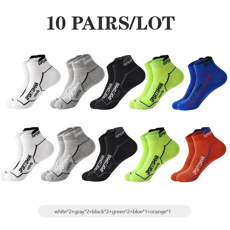 5/10 paires de chaussettes de cheville pour hommes de , chaussettes de sport douces et respirantes, maille décontractée, athlétique, été, coupe fine, courtes, Sokken, taille 38-44