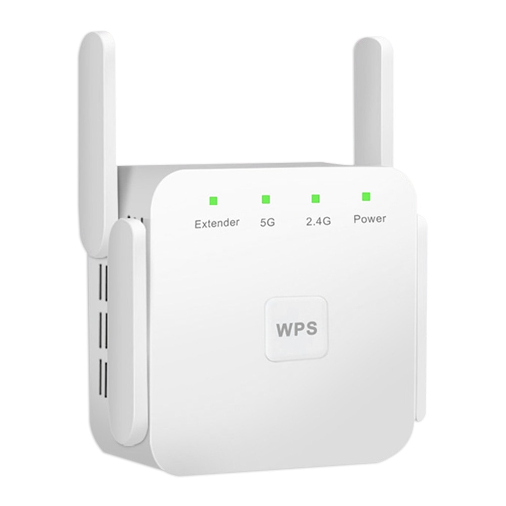 Repetidor amplificador de señal WiFi de 1200M, punto de acceso de 4 antenas, enchufe europeo para suministros de ordenador de oficina