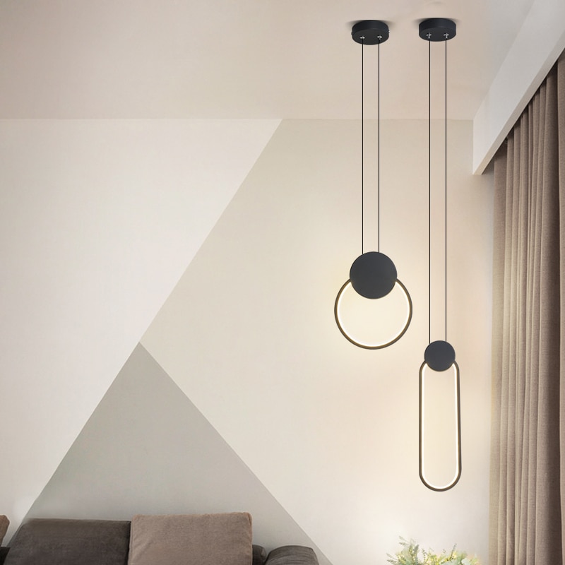 Moderne minimalistische led pandent verlichting geometrische esthetiek woonkamer slaapkamer eetkamer verlichting hanglampen