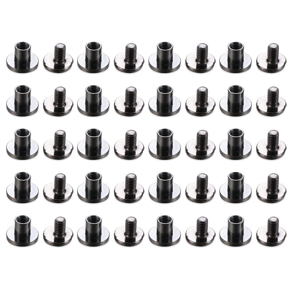 20Pcs Hart Patroon Klinknagels Koper Leer Craft Band Portemonnee Solid Messing Nail Klinknagels Schroeven Doek Knop Decoratie Nail Diy tool: 8x5.5mm ash black