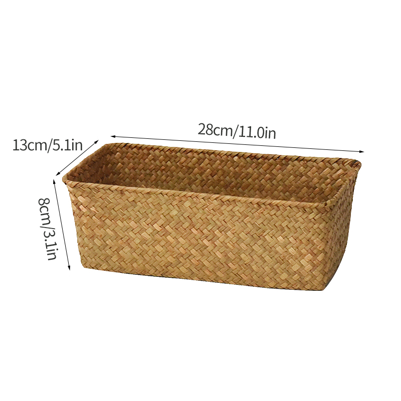 Cesta de armazenamento de vime cesta de piquenique tecido cesta de lavanderia organizador de artigos diversos cozinha organizador de frutas caixa de algas cesta decorativa: YELLOW