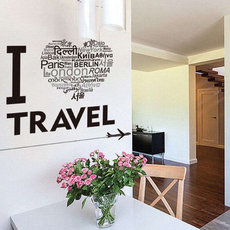 [Fundecor] love english letters pattern wall stickers diy decor for home interior wall decals pvc murals Wall-papers: Default Title