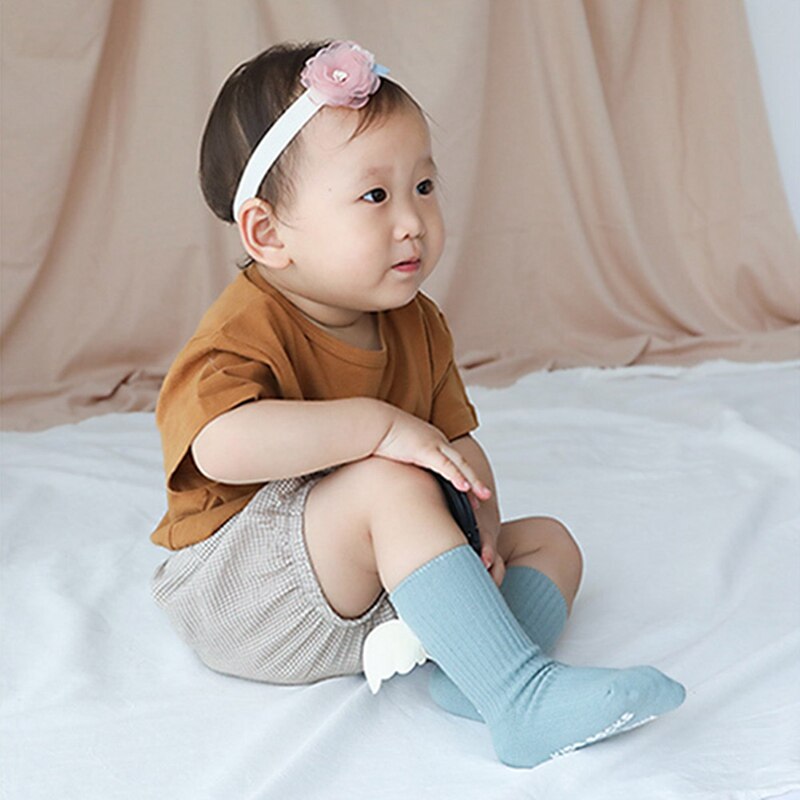 Automne hiver enfants enfant en bas âge filles ange ailes chaussettes pour enfant filles garçons doux anti-dérapant coton chaussettes bébé chaussettes de noël