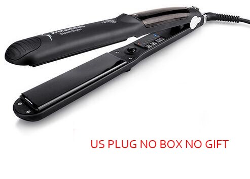Hair Steam Straightener Ceramic Steam Flat Iron Vapor Plate Wet/Dry Hair Iron Steamer Styling Tool Hair Styling Accessories: US no box no gift