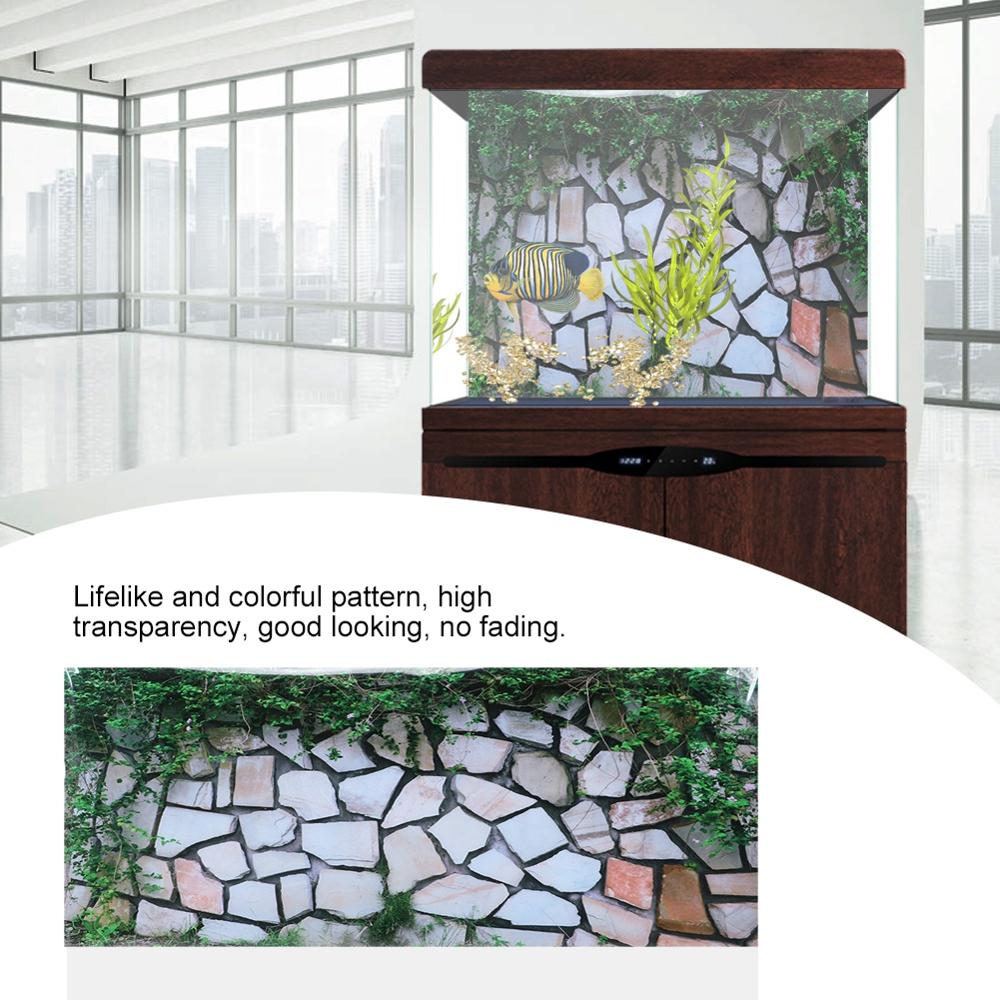Aquarium Landscape Sticker Poster Waterweed Background Poster Decorative Stonewalling Paintings PVC Sticker Landscape Image