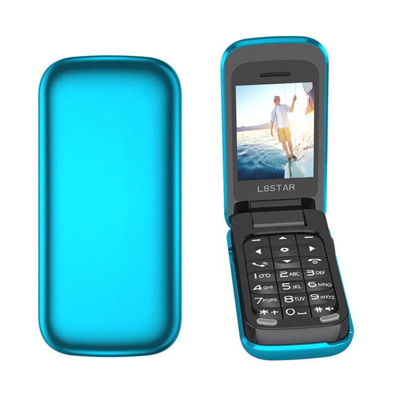 Mini teléfono móvil L8star BM60, con tapa SIM + tarjeta TF, MP3, cambiador de voz mágico, Bluetooth Dial 3,5, auriculares, Jack, música, teléfono móvil PKBM70: Add 8GB TF Card / Azul