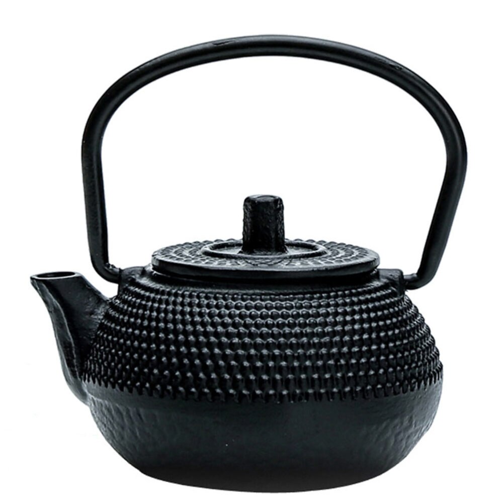 Ultra Small Cast Iron Tea Kettle Teapot Teakettle Decoration Ornament Adornment: Black