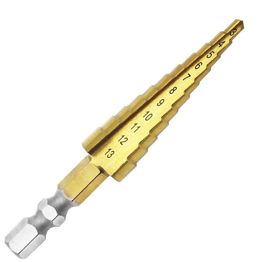 Adeeing 3-13mm hss trinnbor elektroverktøy sekskantet rømmebor minibor 3-13mm trinns bore  r60