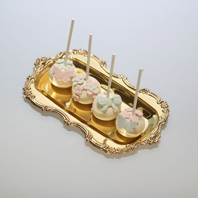 Fyrkantig guld silver tårtfat handduksfat servettfat heminredning prydnadssaker fruktfat desserttallrik tårtfat bröllopsförsörjning