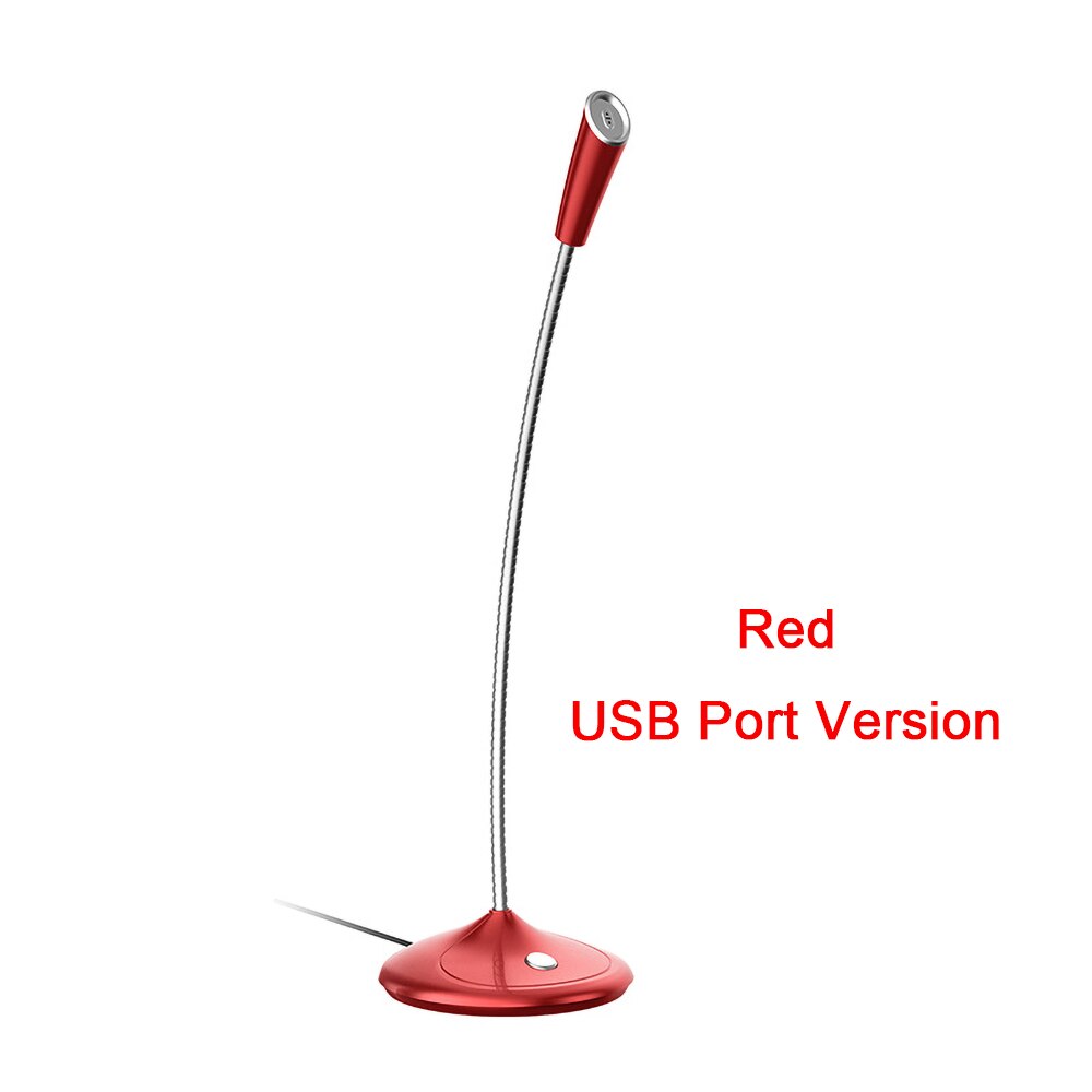Computer 3.5mm USB Microphone 360° adjustable Studio Speech Microphone Gaming Chatting for Desktop PC Laptop USB Microphone: USB Red