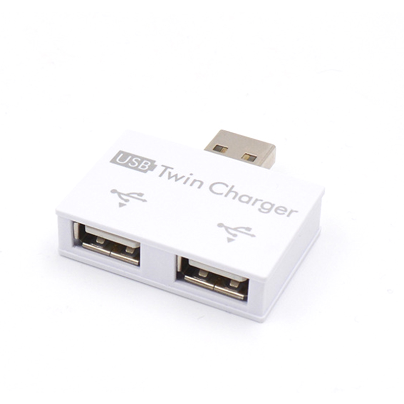 Mini usb hub  to 2 port oplader hub adapter usb splitter til telefon tablet computer