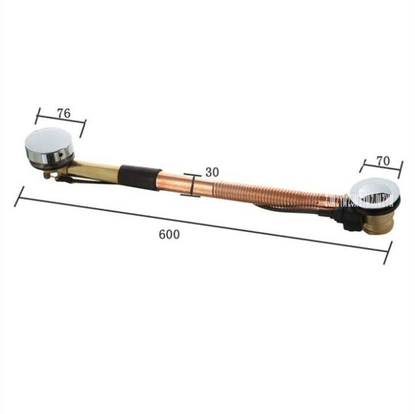 0033 Full Copper Rotary Bounce Basin Drainer Set Copper Bathtub Sewer Fittings Mop Sink Drainer Water Removal Device Sewer Pipe