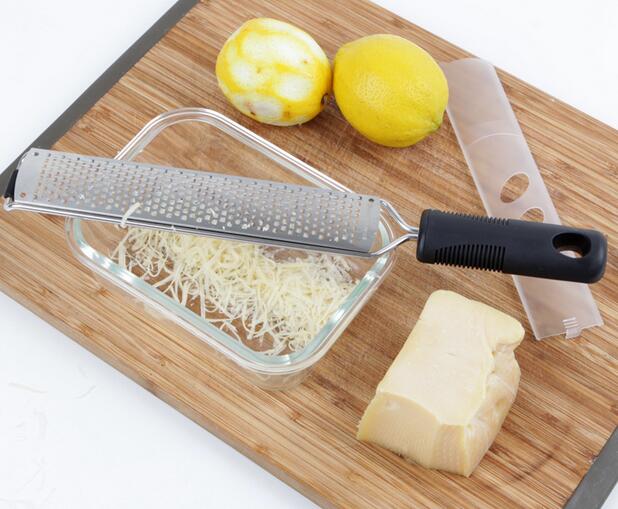 Acero inoxidable limón Zester fruta pelador queso Zester microplano rallador frutas vegetales herramientas y cocina