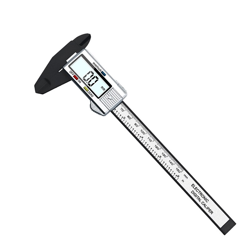 INGBONT 6Inch 0-150MM LCD Ruler Digital Vernier Caliper High Precision Electronic Micrometer Metalworking Measuring Gauging Tool: Silver With Black