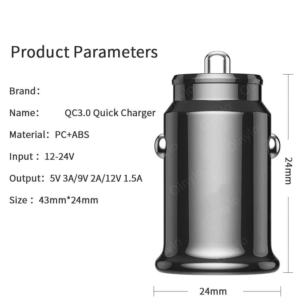 USB Car Charger Quick Charge 3.0 For Huawei Xiaomi Mobile Phone Car Chargers 5V 3A Fast Charging Adapter Mini USB Car-Charger