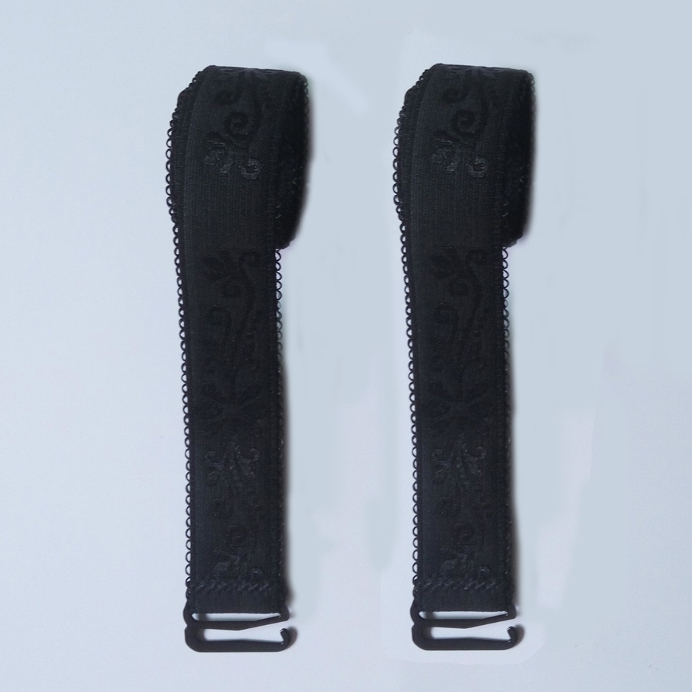 Vrouwen 1.8 cm breedte slip beha bandjes verstelbare elastische beha riem met metalen clips 1 paar
