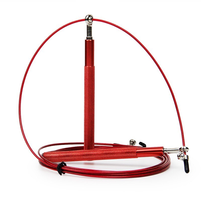 Aluminium Speed Jump Rope Crossfit Fitness Training 3M Adjustable Stainless Steel Wire Home Gym Skipping Ropes: Red