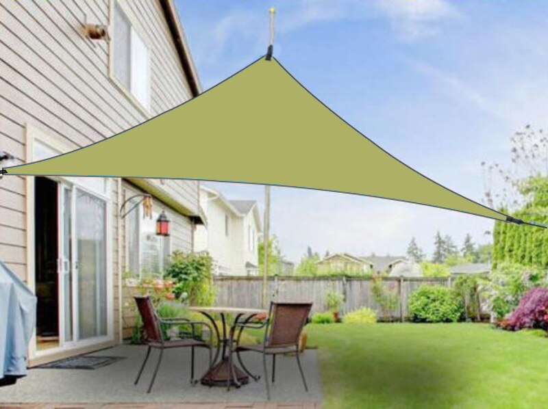 3*3*3m Triangle Awning Sunscreen Tent Waterproof Canopy Garden Terrace Shade Sail Outdoor Camping Rain Fly Beach Sun Shelter: Red / 4X4X4m