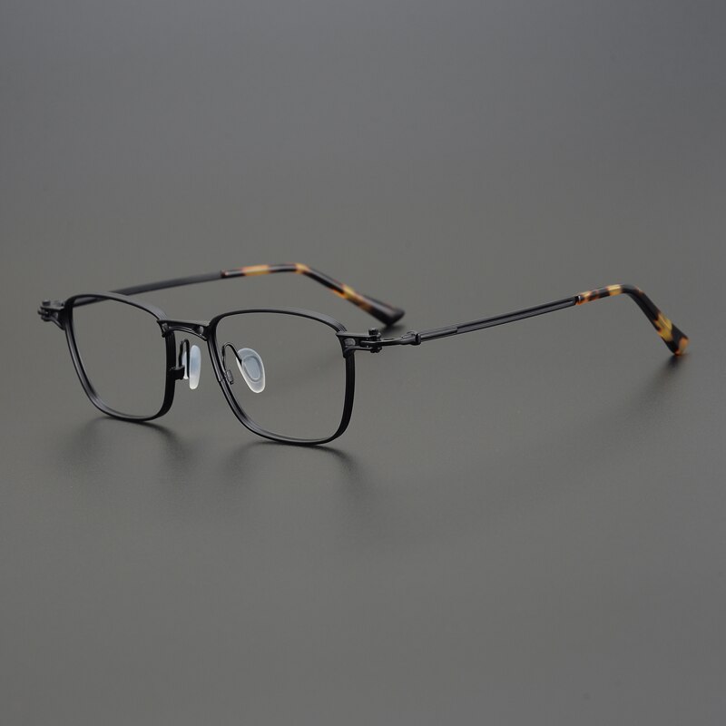 Gafas de titanio puro ultraligeras para hombre y mujer, lentes Retro para miopía, cara grande, cuadradas, antirradiación, decoloración, montura