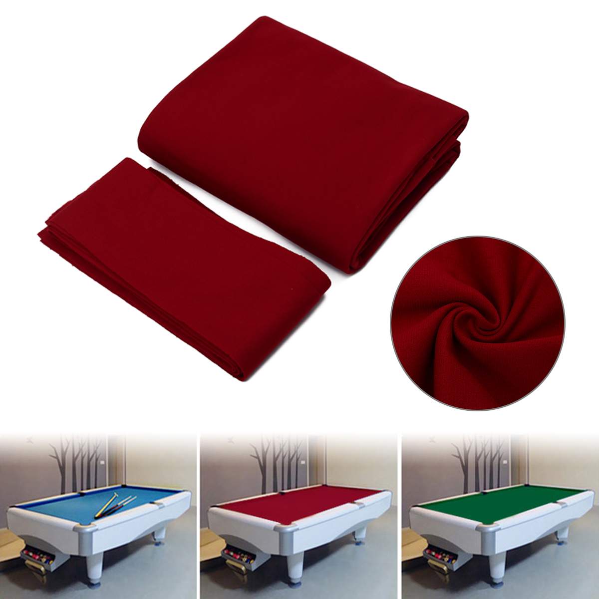 7/8/9 ft Pool Table Felt Snooker Accessories Billiard Table Cloth Felt Table For Bars Clubs Hotels Green/Red/Blue Table Cloth